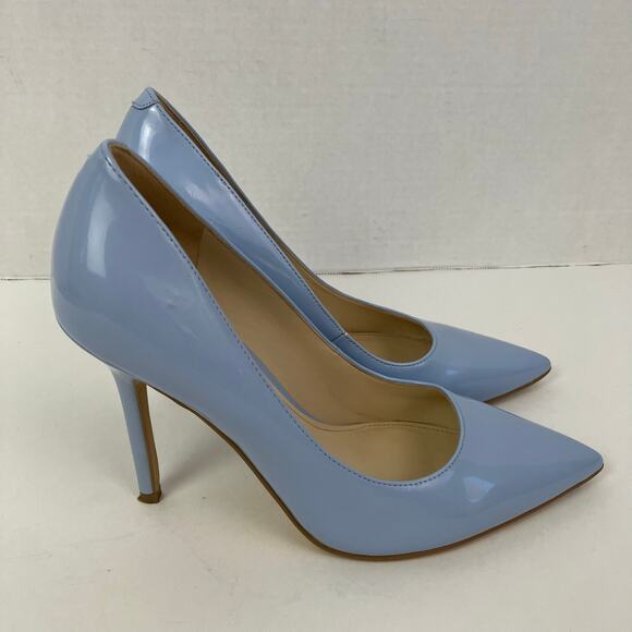 Nine West Sz 8M Ezra Pointy Toe Pumps
Light Blue Patent Stiletto Heels - Picture 8 of 16